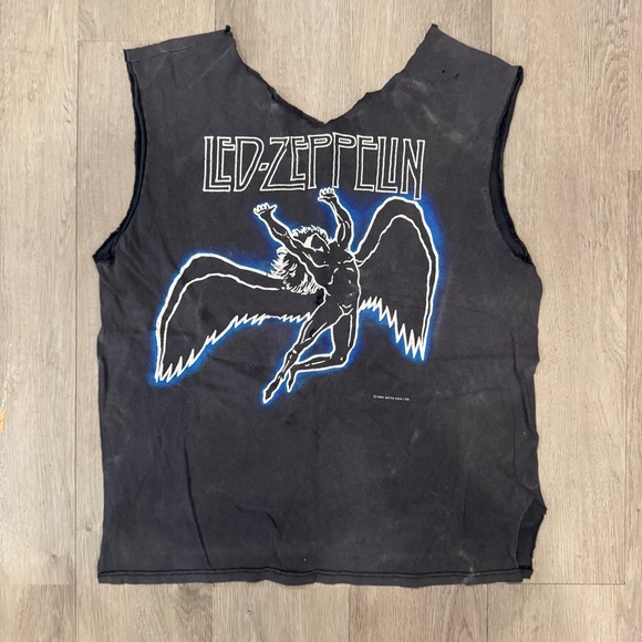Vintage 1984 Led Zeppelin Glowing Icarus T-shirt Tank Customized Distressed L - Picture 1 of 6